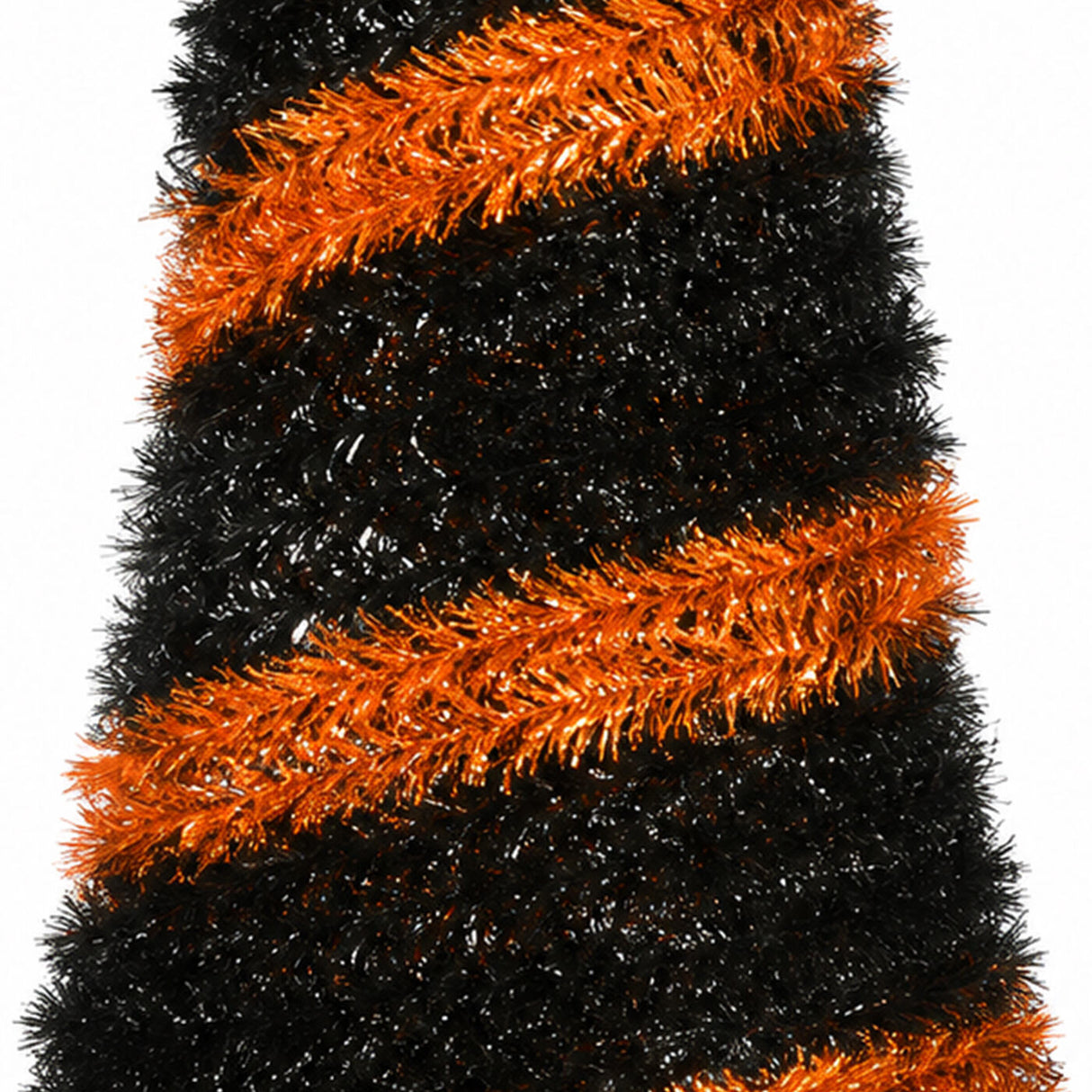 7.5 ft. Halloween Black and Orange Tinsel Tree