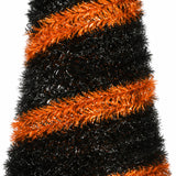 7.5 ft. Halloween Black and Orange Tinsel Tree