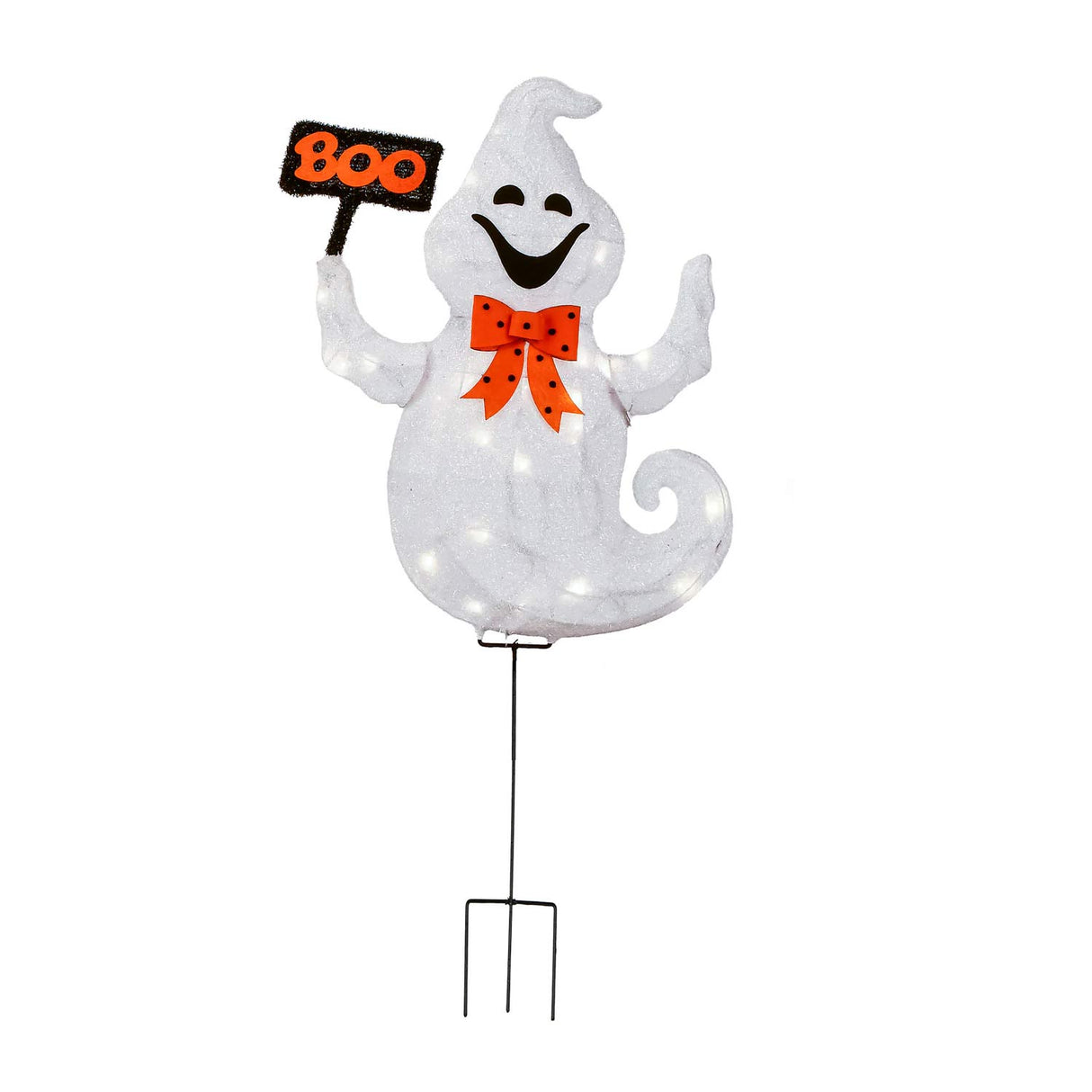 Halloween Pre-Lit BOO Ghost Lawn Decoration with LED Lights