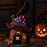 10IN Pre-Lit Haunted Mushroom House Halloween LED Tabletop Decor