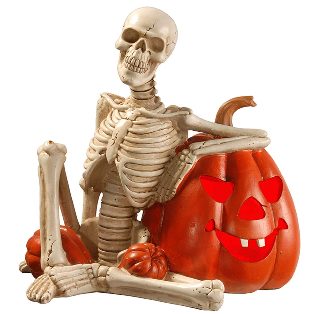 Halloween Skeleton and Jack O' Lantern Decoration with LED Lights