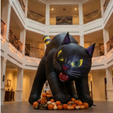20 ft. Halloween Black Cat Inflatable Decoration with LED Lights, Plug-In