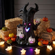 15 in. Halloween Tree Holding Skull and RIP Tombstone with LED Lights