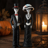 13 in. Halloween Skeleton Couple in Formal Attire Decoration