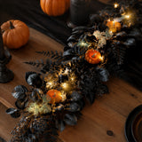 6FT Pre-Lit Pumpkin Halloween Garland with LED Lights