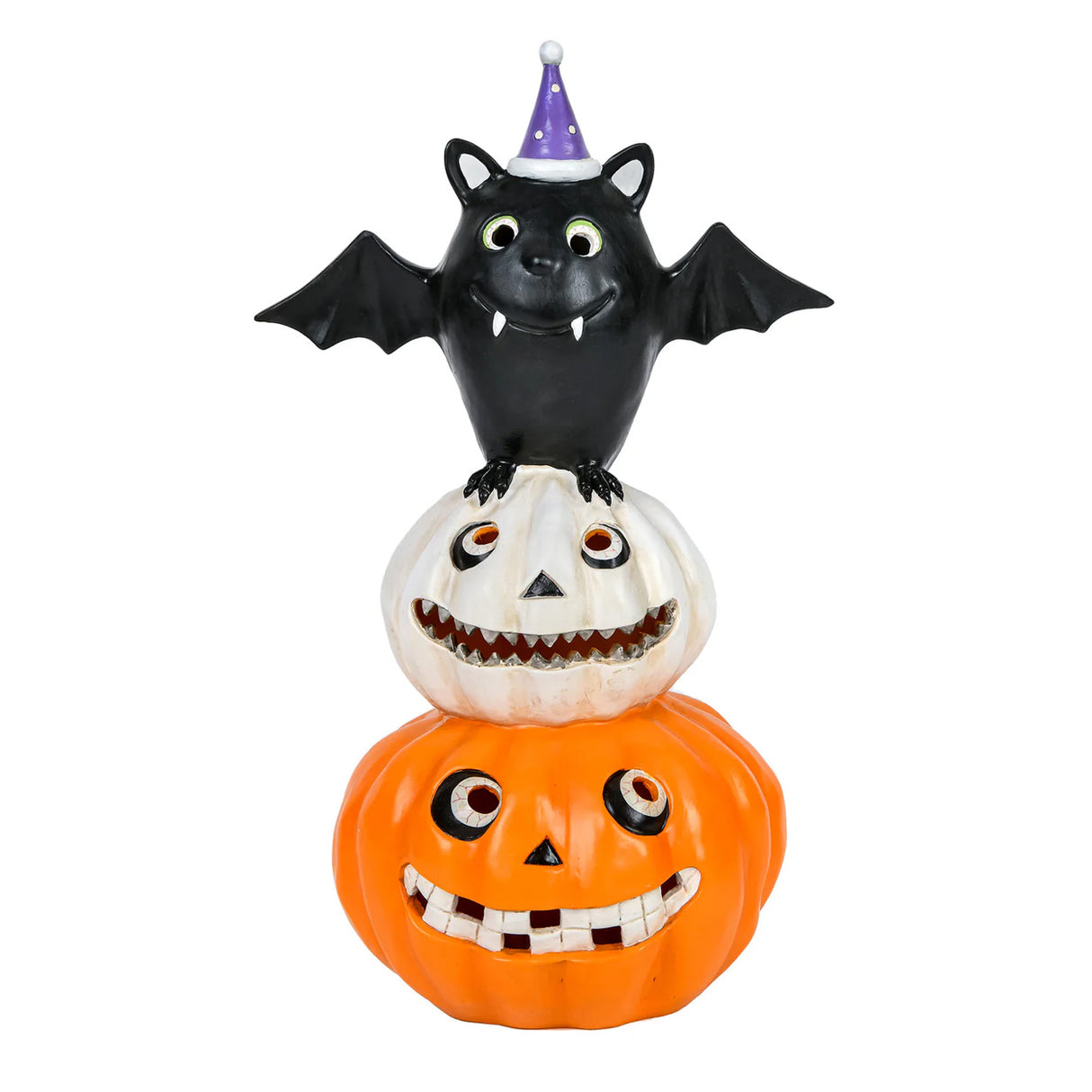 22IN Pre-Lit Bat on Pumpkins Halloween LED Tabletop Decor