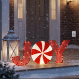 18IN Pre Lit JOY Christmas Yard Decoration with LED Lights