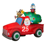 8 ft. Inflatable Santa in Vintage Pickup Truck with LED Lights, Plug-In Christmas Yard Decoration