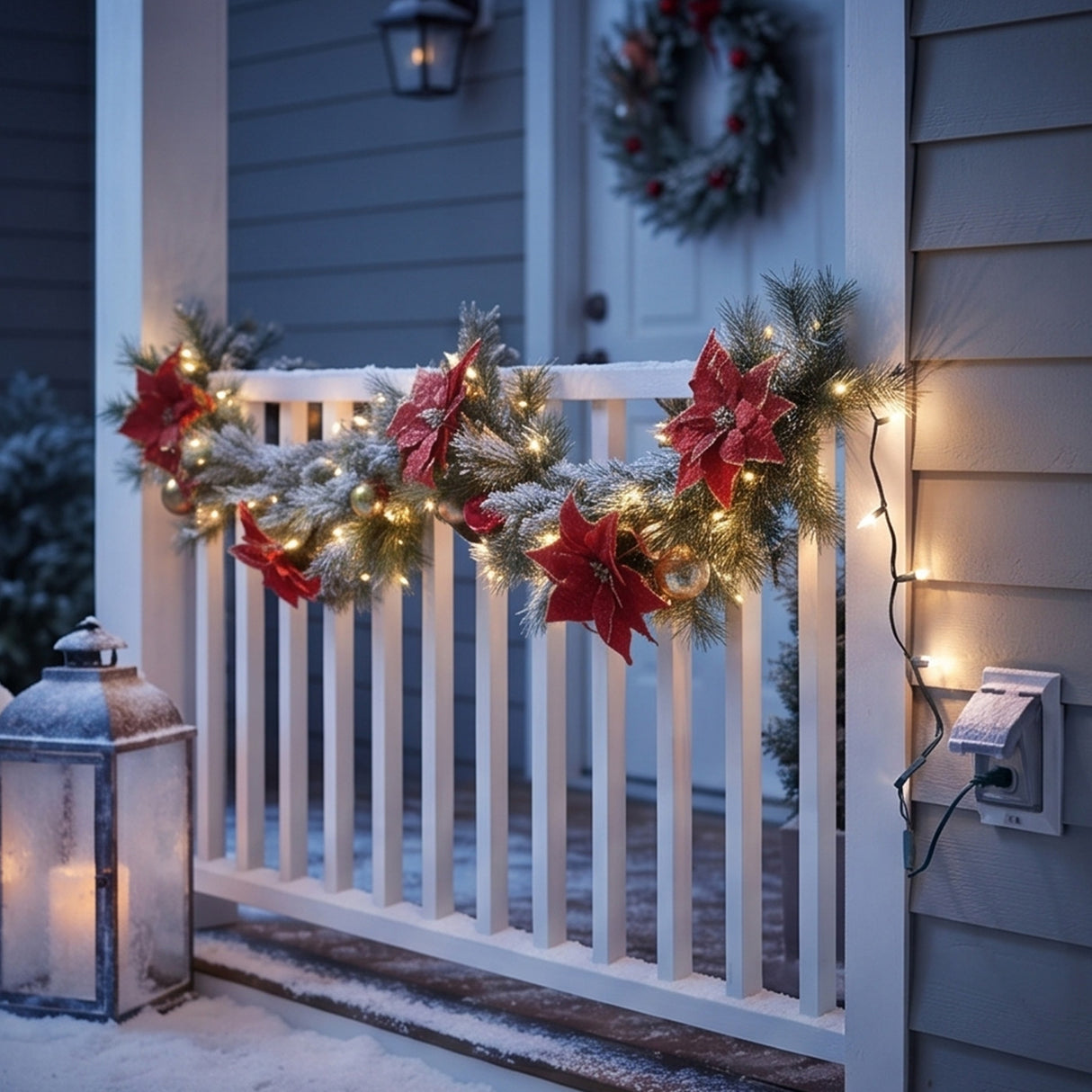 9FT Pre-Lit Decorative Collection Holiday Garland with Clear Lights