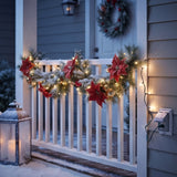 9FT Pre-Lit Decorative Collection Holiday Garland with Clear Lights