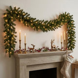 Pre-Lit Norwood Fir Garland with Warm White LED Lights, 9 Foot