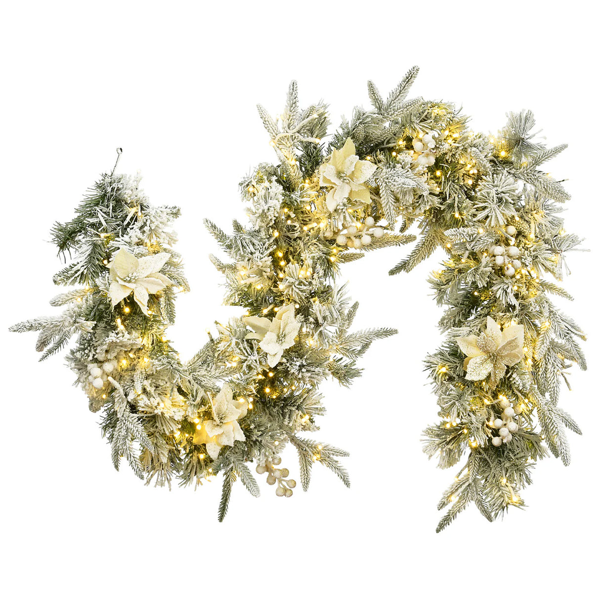 Pre-Lit Colonial Fir Garland with Dual Color LED Lights, 9 Foot