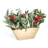 Christmas Eucalyptus & Berry Centerpiece in Wooden Box Table Decor