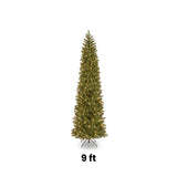 9ft Pre-Lit Downswept Douglas Fir Pencil Slim Tree with Dual Color LED Lights