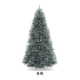 9ft Pre-Lit Blue North Valley Spruce Christmas Tree with Clear Lights