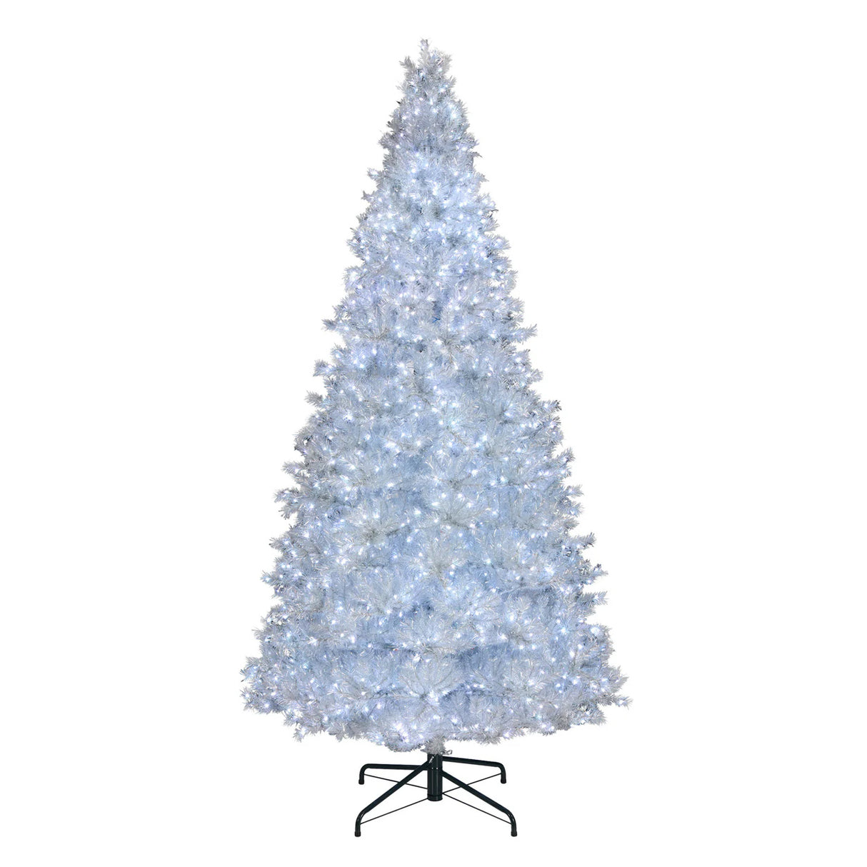 10ft Pre-Lit Crystal Pine Artificial Christmas Tree with RGB LED Lights & Remote Control