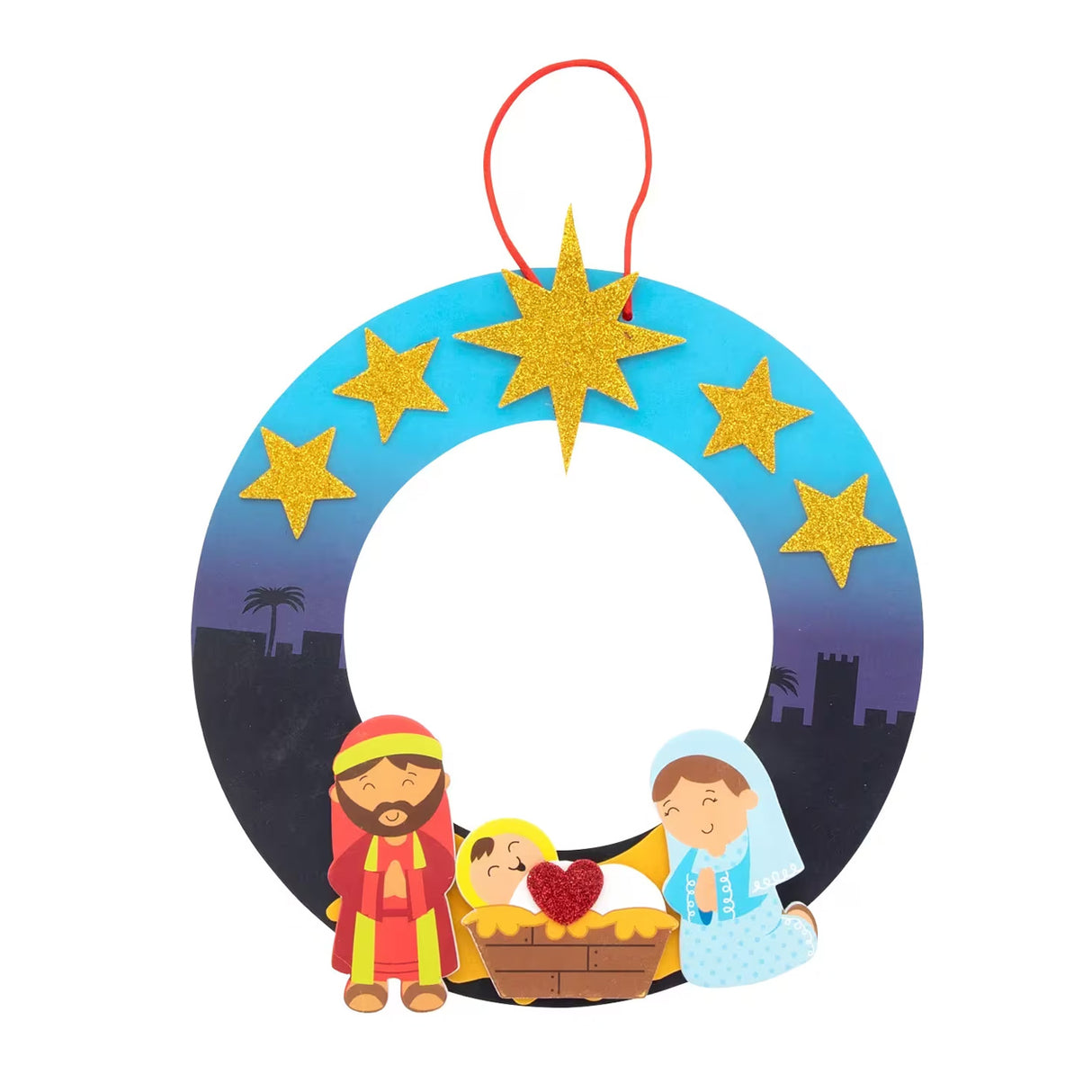 Religious Nativity Holy Family Wreath Craft Kit Makes 12