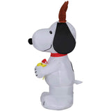 4 Ft. Airblown Inflatable Peanuts Snoopy with Antlers & Woodstock Christmas Yard Decoration