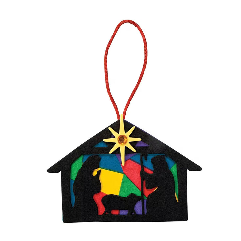 Nativity Silhouette Christmas Ornament Craft Kit 12 Pack