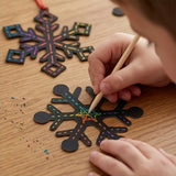 Magic Color Scratch Snowflake Cardstock Christmas Ornaments 24 Pack Craft Kit