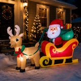 Inflatable Santa on Sleigh 6 Ft Outdoor Christmas Decoration