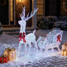 Lighted Christmas Reindeer and Sleigh Outdoor LED Decor Set