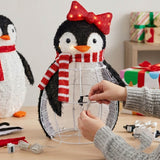 Lighted Pop-Up Penguin Family Christmas Decoration 3 Ft 300 LED