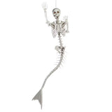 6 ft Life-Size Mermaid Skeleton Halloween Decoration (Posable Plastic Prop)
