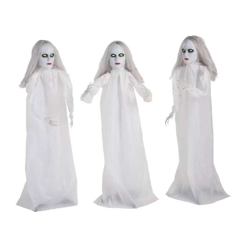 4 ft Halloween Ghostly Girl Yard Stakes Decoration – 3 Pc Set