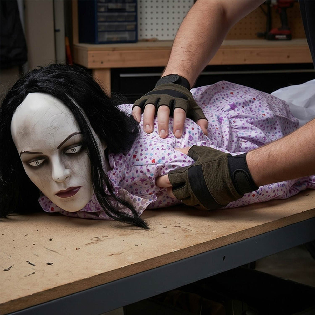 5 Ft Animated Crawling Creepy Woman Halloween Decoration