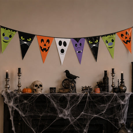 Large Character Plastic Pennant Banner Halloween Decoration (24 ft x 28")