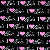 Cotton Knit I Heart Elvis Black Print