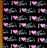 Cotton Knit I Heart Elvis Black Print