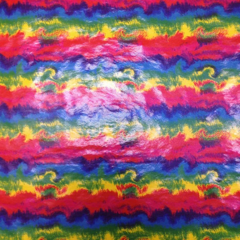 Multi Color Shiny Rainbow Foil Polyester Spandex Fabric - Stretch Knit Jersey, Multi Color Foil, 58"-60" Width