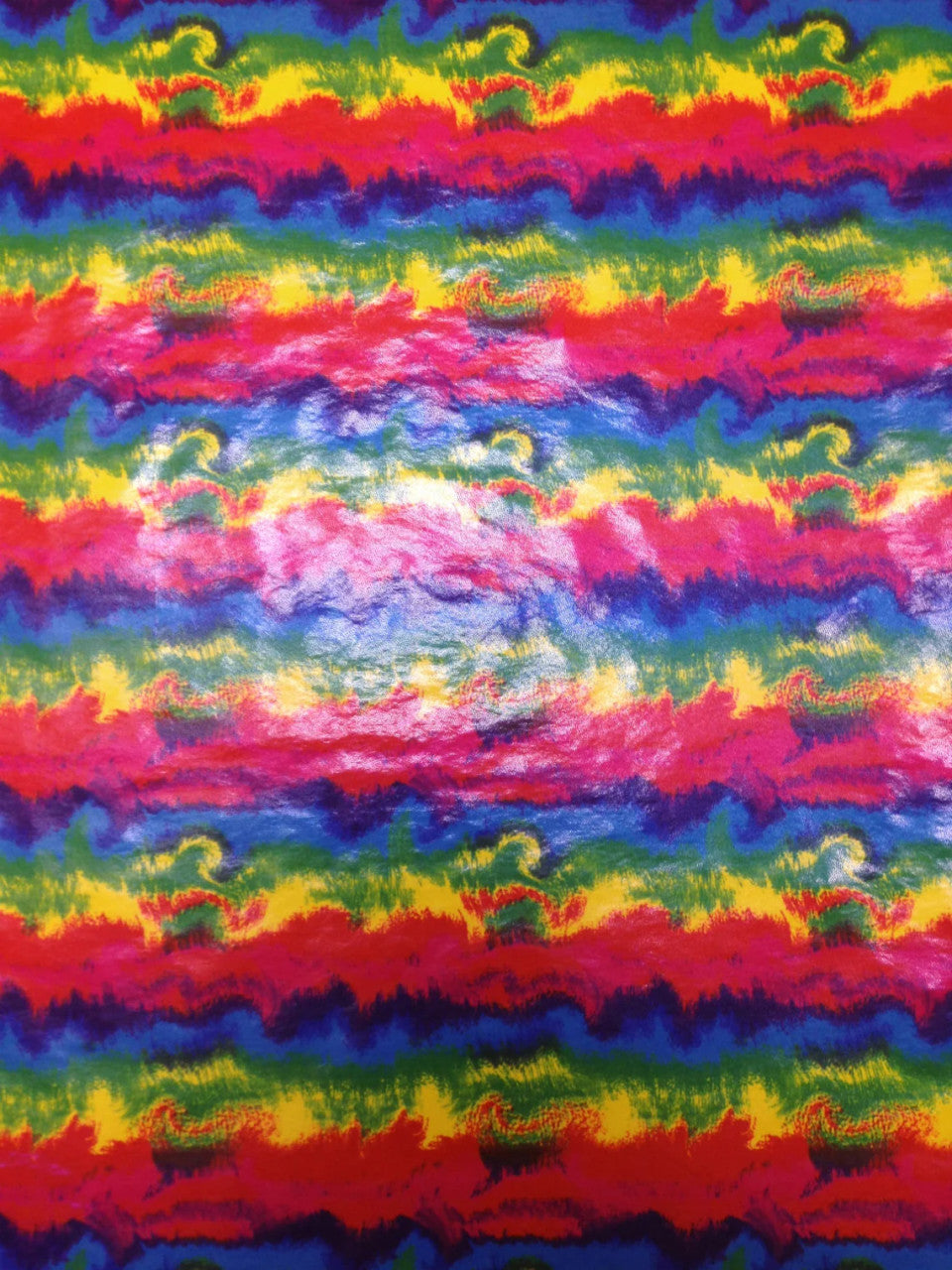 Multi Color Shiny Rainbow Foil Polyester Spandex Fabric - Stretch Knit Jersey, Multi Color Foil, 58"-60" Width