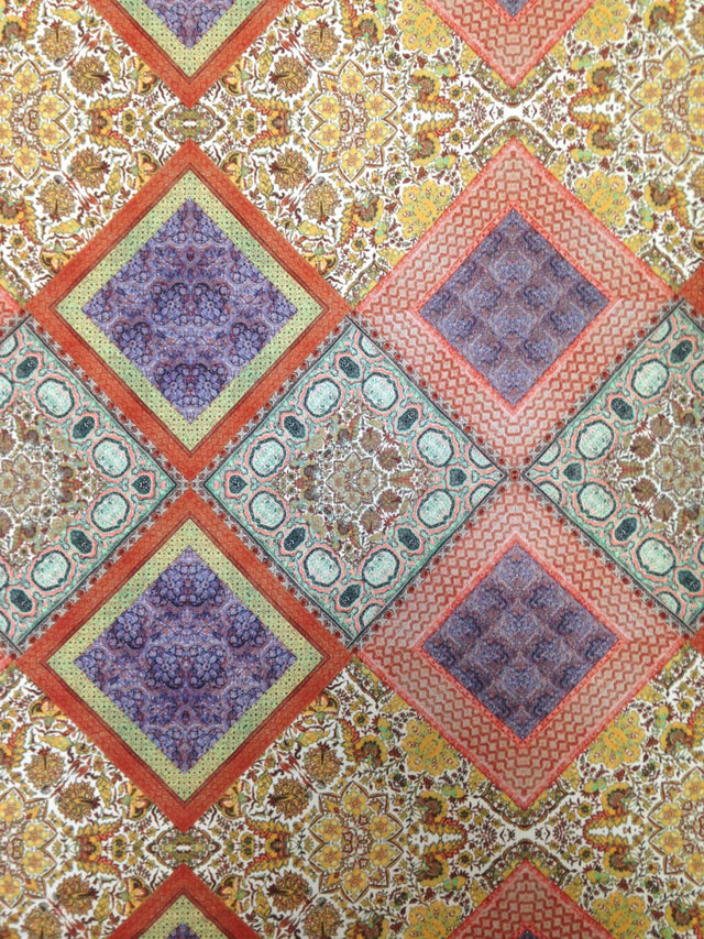Big Diamond Multi Pattern Polyester Spandex Knit Jersey Fabric - Multi Diamond Pattern, 58-60" Width