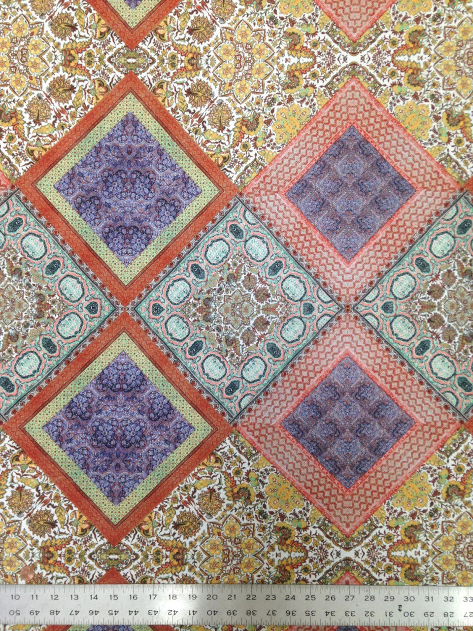 Big Diamond Multi Pattern Polyester Spandex Knit Jersey Fabric - Multi Diamond Pattern, 58-60" Width