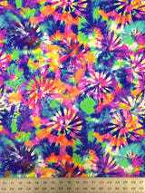 Spiral Tie Dye Bright Multi-Color Pattern Nylon Spandex Fabric - Multi-Color Spiral Tie Dye, 58" To 60" Width
