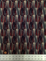Abstract Geometric Lines Pattern On Stretch Ity Knit Jersey Polyester Spandex Fabric - Abstract Geometric Lines, Multi Color, 58 To 60 Inches Wide