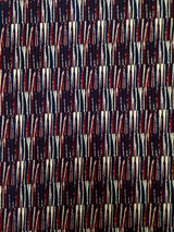 Abstract Geometric Lines Pattern On Stretch Ity Knit Jersey Polyester Spandex Fabric - Abstract Geometric Lines, Multi Color, 58 To 60 Inches Wide