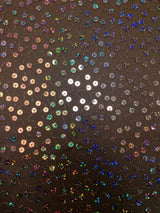 6Mm Big Holographic Sequins Polyester Fabric - Brown See Through Mesh, 6Mm Sequins, 40" Width
