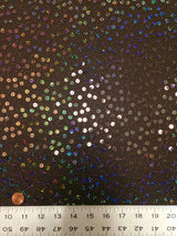 6Mm Big Holographic Sequins Polyester Fabric - Brown See Through Mesh, 6Mm Sequins, 40" Width