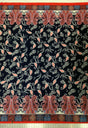 Border Paisley Pattern On Dark Navy Stretch Lightweight Knit Jersey Polyester Spandex Fabric - Dark Navy Paisley, 58"- 60" Width