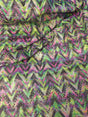 Pastel Chevron Print Nylon Spandex Fabric - Silver Holographic Foil, Chevron Pattern, 58" Width