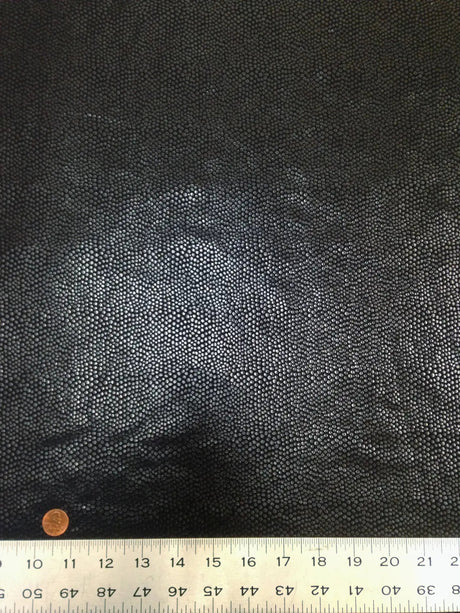 Nylon Spandex Fabric - Heavy Weight, Black Shiny Pebble Foil Design, 58" Width
