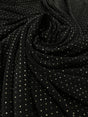 Acetate Spandex Slinky Fabric - Gold Glitters Design, 52" Width