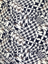 Abstract Houndstooth Pattern Stretch Knit Jersey Polyester Spandex Fabric - Black And White Houndstooth, 58" Width