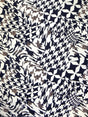 Abstract Houndstooth Pattern Stretch Knit Jersey Polyester Spandex Fabric - Black And White Houndstooth, 58" Width