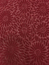 Polyester Spandex Textured Fabric - Fukuro Dull Foil Daisy Flowers Design, 60" Width