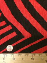 Polyester Bulgari Spandex Fabric - Abstract, Dark Brown And Dark Coral, 58"-60" Width